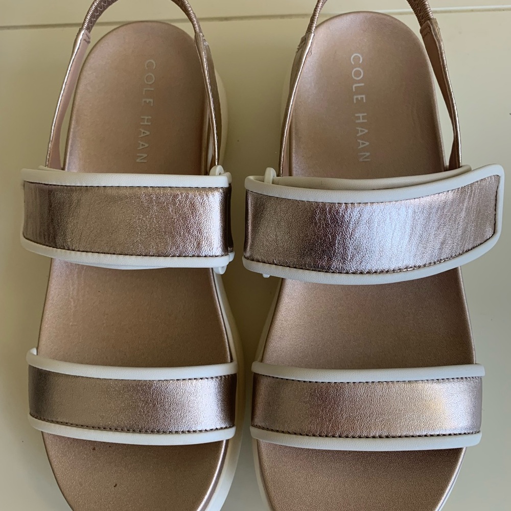 Cole Haan Zerogrand Women’s Meritt Rose Gold Metallic Sandals Size 5B